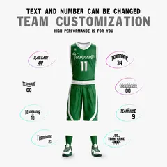 Green White Double Side Mesh Sportswear Basketball Jersey 6