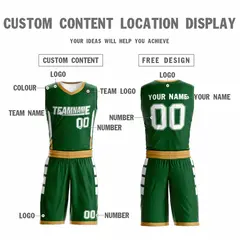Green White Double Side Mesh Sportswear Basketball Jersey 3