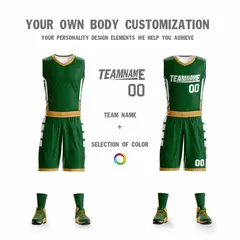 Green White Double Side Mesh Sportswear Basketball Jersey 4