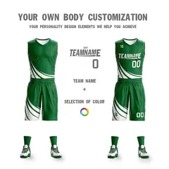Green White Double Side Mesh Sportswear Basketball Jersey 5