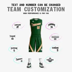 Green White Double Side Mesh Sportswear Basketball Jersey 2