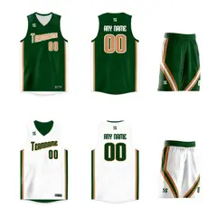 Green White Double Side Mesh Sportswear Basketball Jersey 3