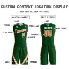 Green White Double Side Mesh Sportswear Basketball Jersey 5