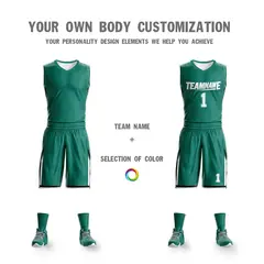 Green White Double Side Mesh Sportswear Basketball Jersey 5