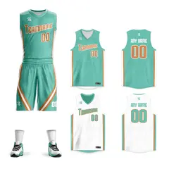 Green White Double Side Sets Basketball Jersey