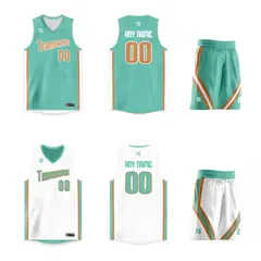 Green White Double Side Sets Basketball Jersey 3
