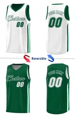 Green White Double Side Sets Men Basketball Jersey 3