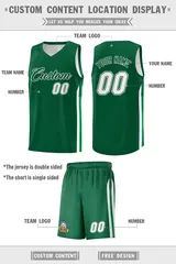Green White Double Side Sets Men Basketball Jersey 4