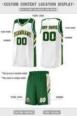 Green White Double Side Sets Men Basketball Jersey 2
