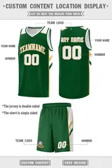 Green White Double Side Sets Men Basketball Jersey 4
