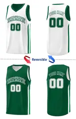 Green White Double Side Sets Men Basketball Jersey 3