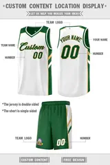 Green White Double Side Sets Men Basketball Jersey 4