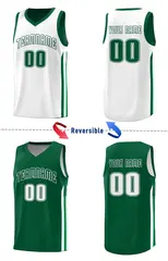 Green White Double Side Sets Men Basketball Jersey 3