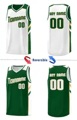 Green White Double Side Sets Men Basketball Jersey 3