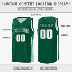 Green White Double Side Tops Men Basketball Jersey 2