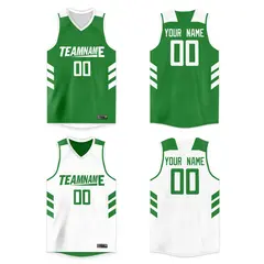 Green White Double Side Tops Men Basketball Jersey 1