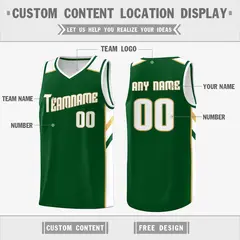 Green White Double Side Training Basketball Jersey 2