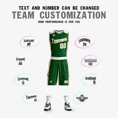Green White Double Side Training Basketball Jersey 2