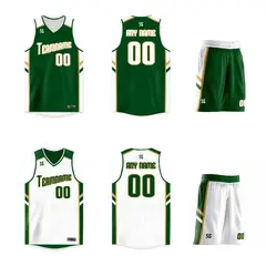 Green White Double Side Training Basketball Jersey 3