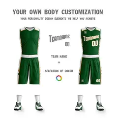 Green White Double Side Training Basketball Jersey 4