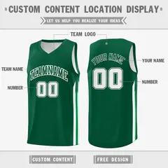 Green White Double Side Training Fashion Basketball Jersey 2