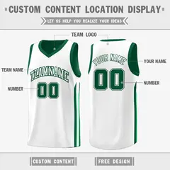 Green White Double Side Training Fashion Basketball Jersey 3
