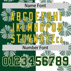 Green White Flower Graffiti Split Baseball Jersey 4