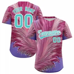Green White Fluid Feather Graffiti Baseball Jersey