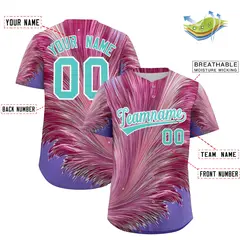 Green White Fluid Feather Graffiti Baseball Jersey 2