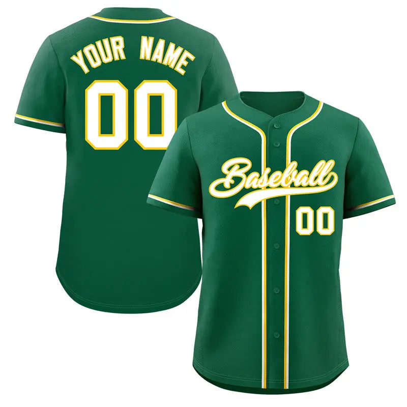 Green White-Gold Authentic Classic Baseball Jersey