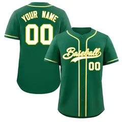 Green White-Gold Authentic Classic Baseball Jersey