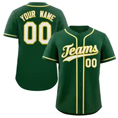 Green White-Gold Authentic Classic Baseball Jersey