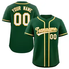 Green White-Gold Authentic Classic Baseball Jersey