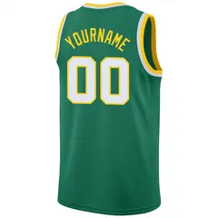 Green White-Gold Classic Athletic Casual Basketball Jersey 6
