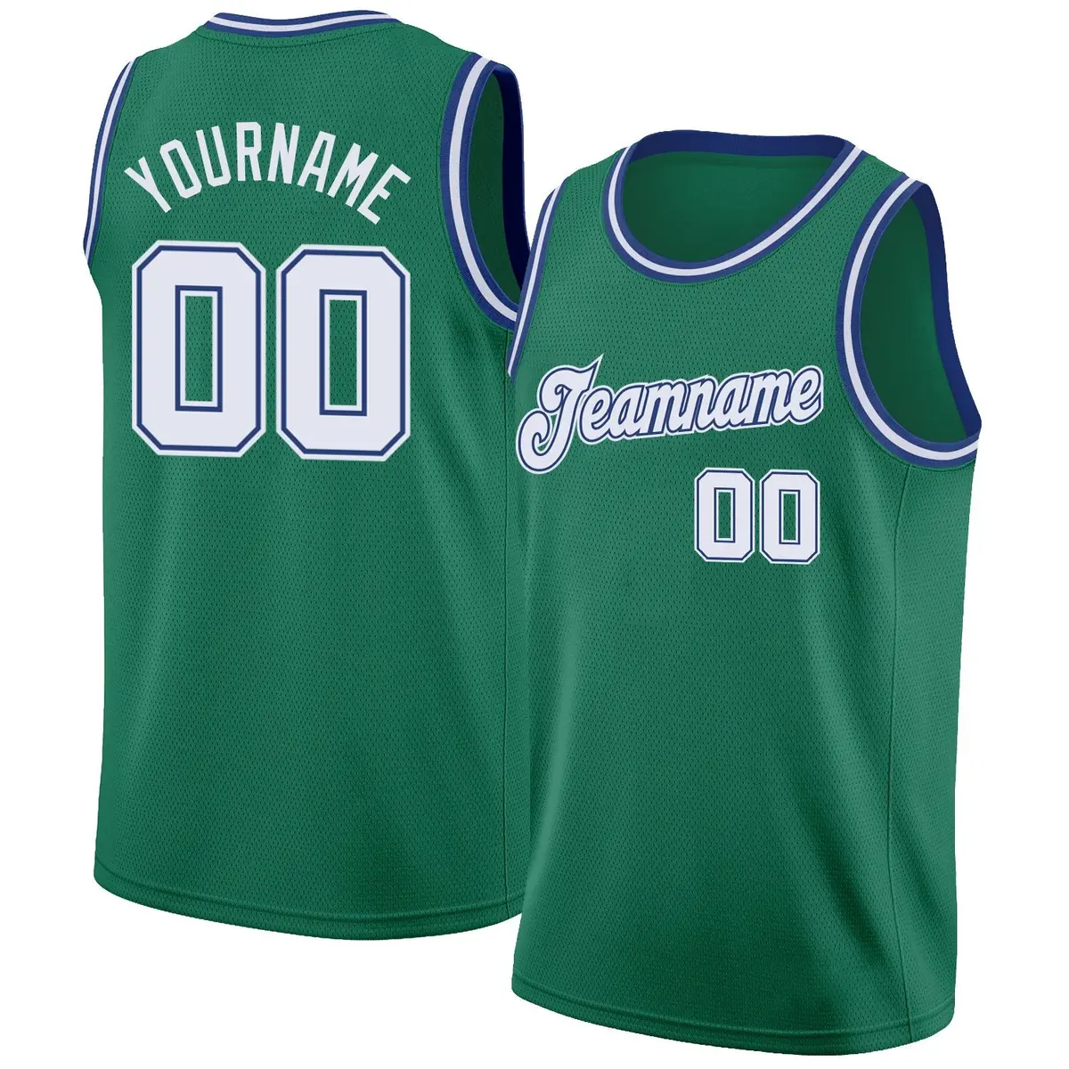 Green White-Gold Classic Athletic Casual Basketball Jersey