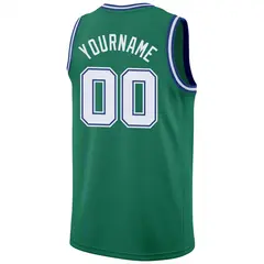 Green White-Gold Classic Athletic Casual Basketball Jersey 6