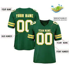 Green White-Gold Classic Style Authentic Football Jersey 2