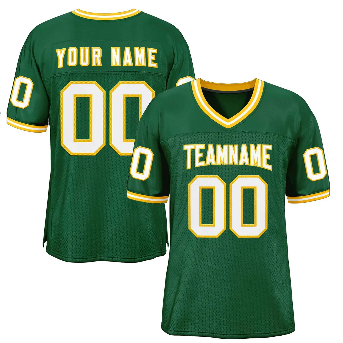 Green White-Gold Classic Style Authentic Football Jersey