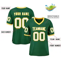 Green White-Gold Classic Style Authentic Football Jersey 2