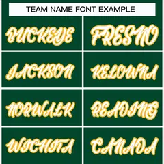 Green White-Gold Classic Style Hockey Jersey 3