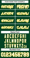 Green White-Gold Classic Two-Button Softball Jersey 3