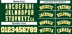 Green White-Gold Classic Two-Button Softball Jersey 3