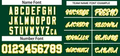 Green White-Gold Classic Two-Button Softball Jersey 3