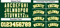 Green White-Gold Classic Two-Button Softball Jersey 3