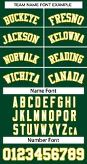 Green White-Gold Classic Two-Button Softball Jersey 3