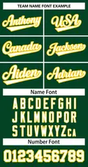 Green White-Gold Classic Two-Button Softball Jersey 3