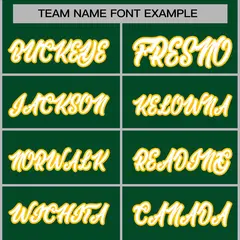 Green White-Gold Classic Varsity Full-Snap Letterman Jacket 3