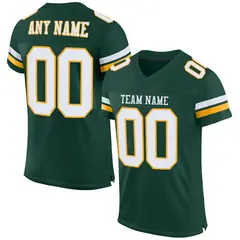 Green White-Gold Mesh Football Jersey 1