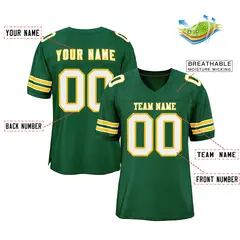 Green White-Gold Mesh Football Jersey 2