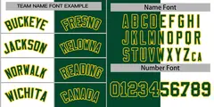 Green White-Gold Split Varsity Full-Snap Letterman Jacket 3